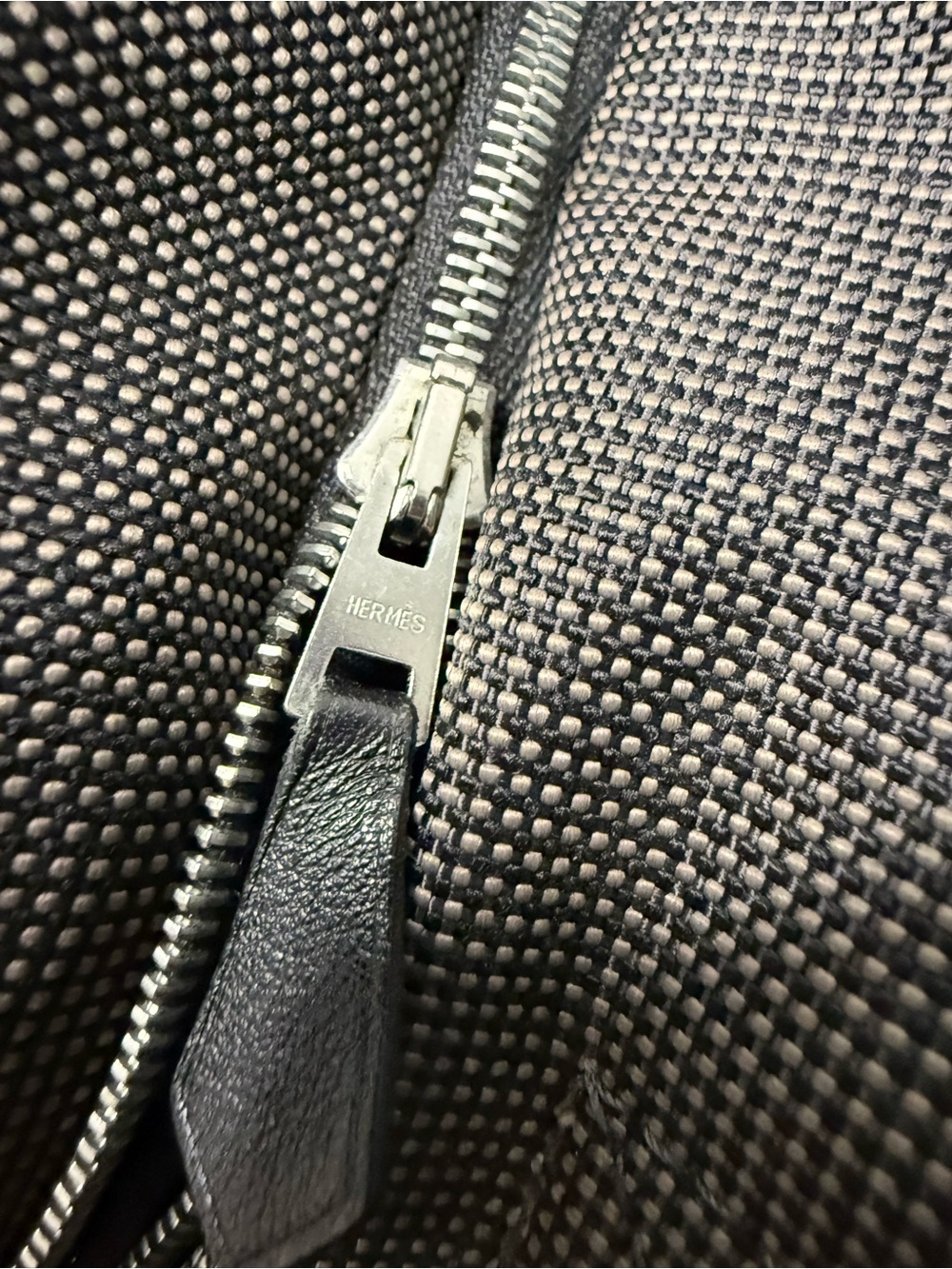Hermes Toile Herline Canvas Cabas Tote Bag In Gray - Picture 14 of 14